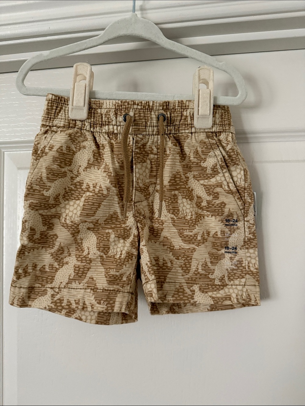 GAP Tan Dinosaur Print Cotton Shorts